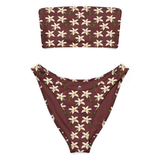 orchids cherry bandeau bikini