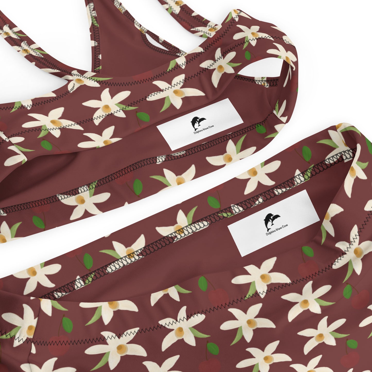 orchids cherry high waisted biikini