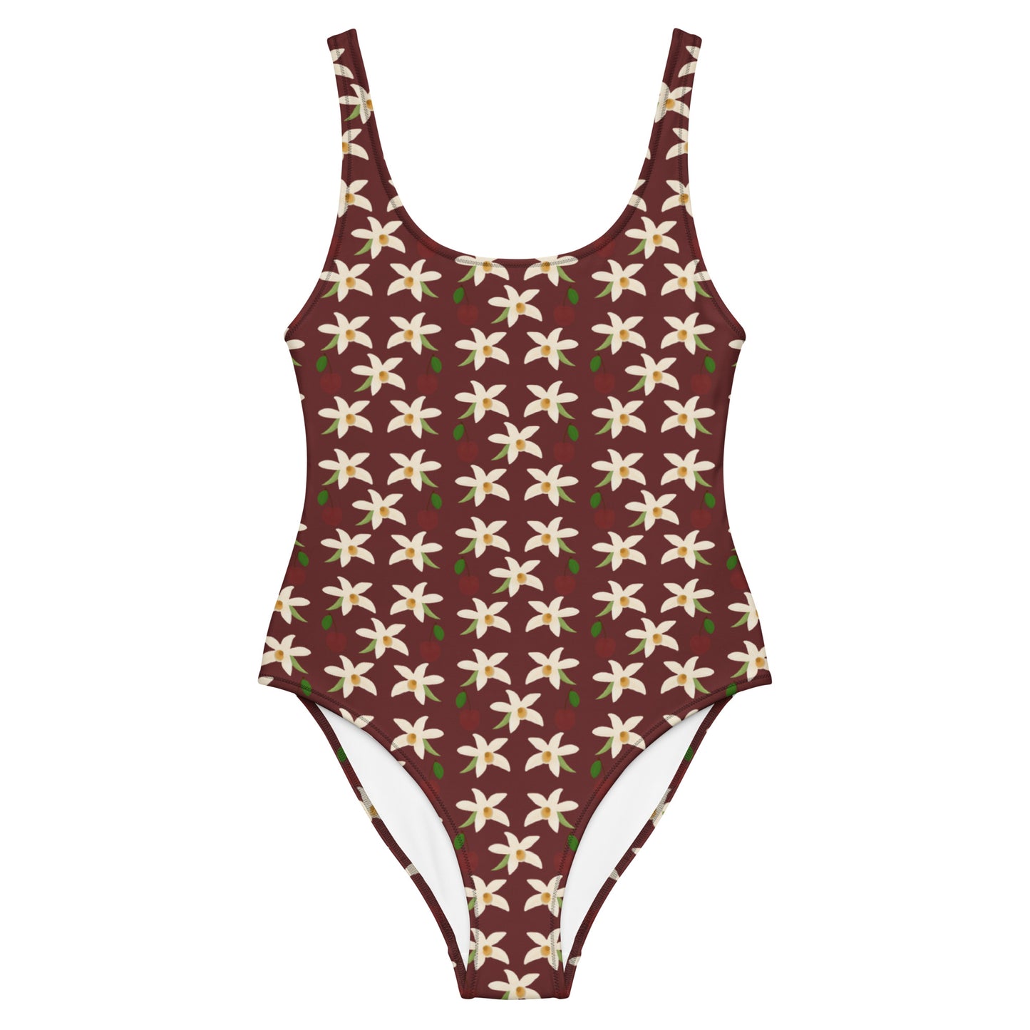 orchids cherry one-piece swimsuit