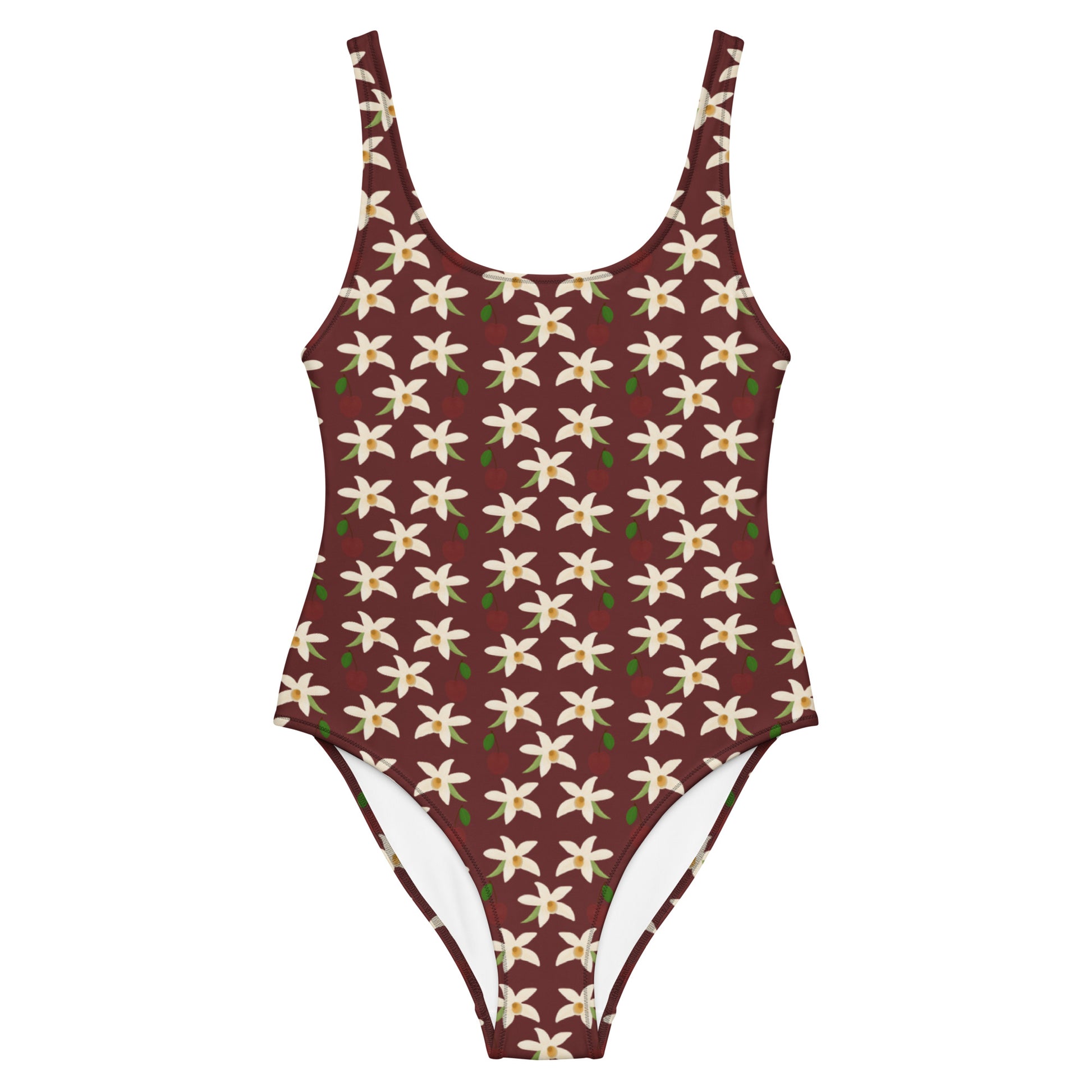 orchids cherry one-piece swimsuit