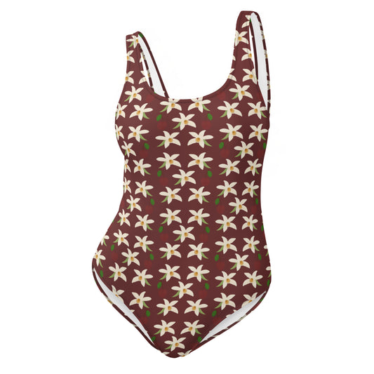 orchids cherry one-piece swimsuit
