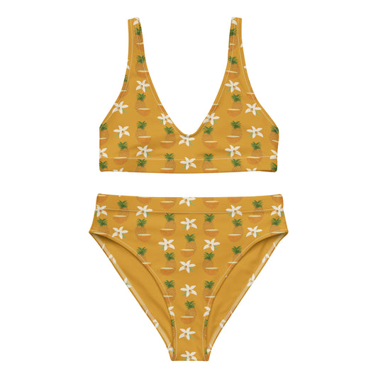 high waist bikini with pineapple