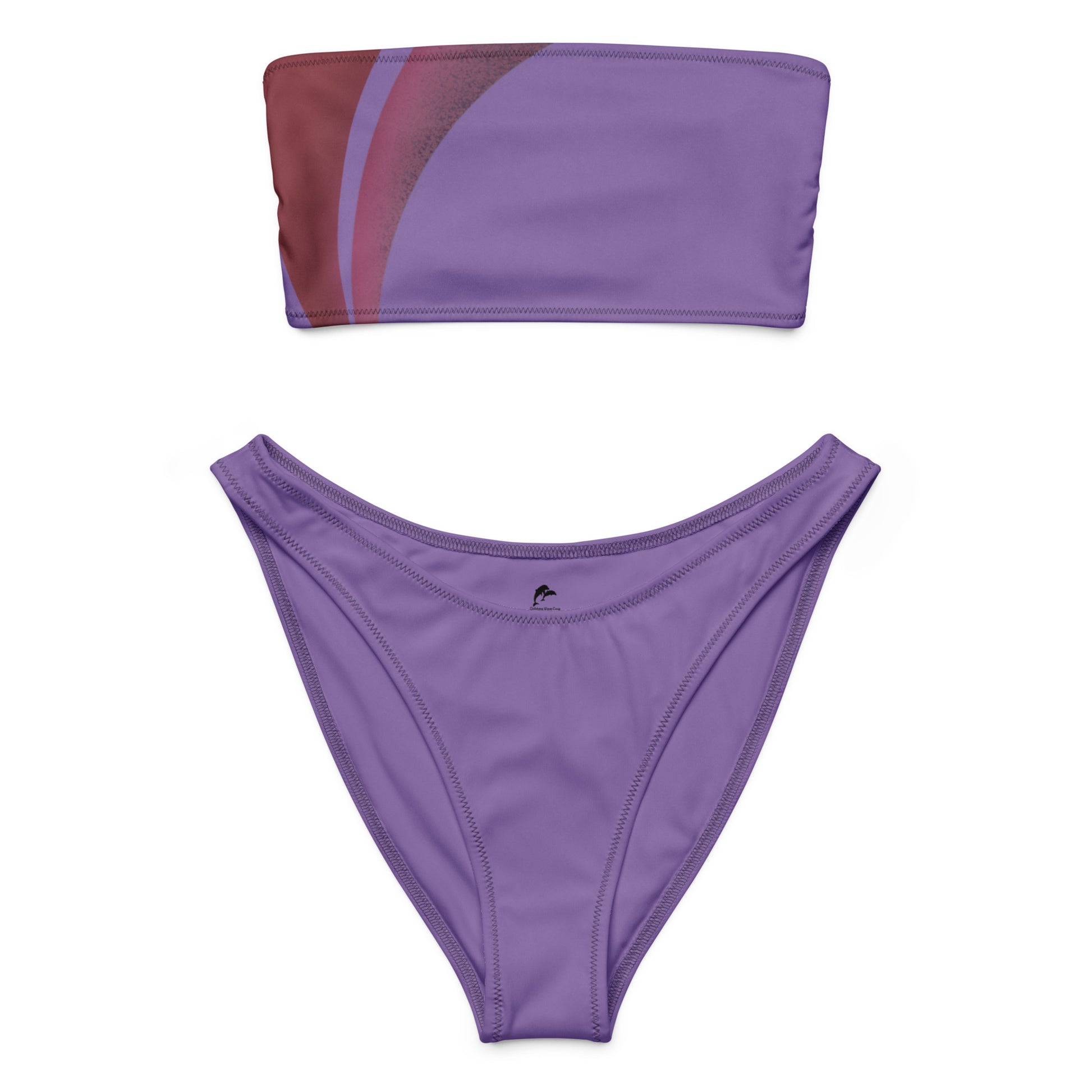 pink waves bandeau bikini