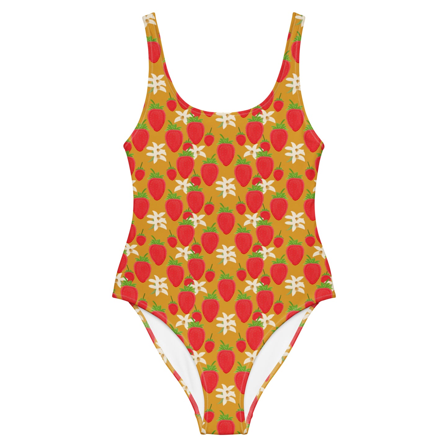 strawberry orchids one-piece swimsuit, back