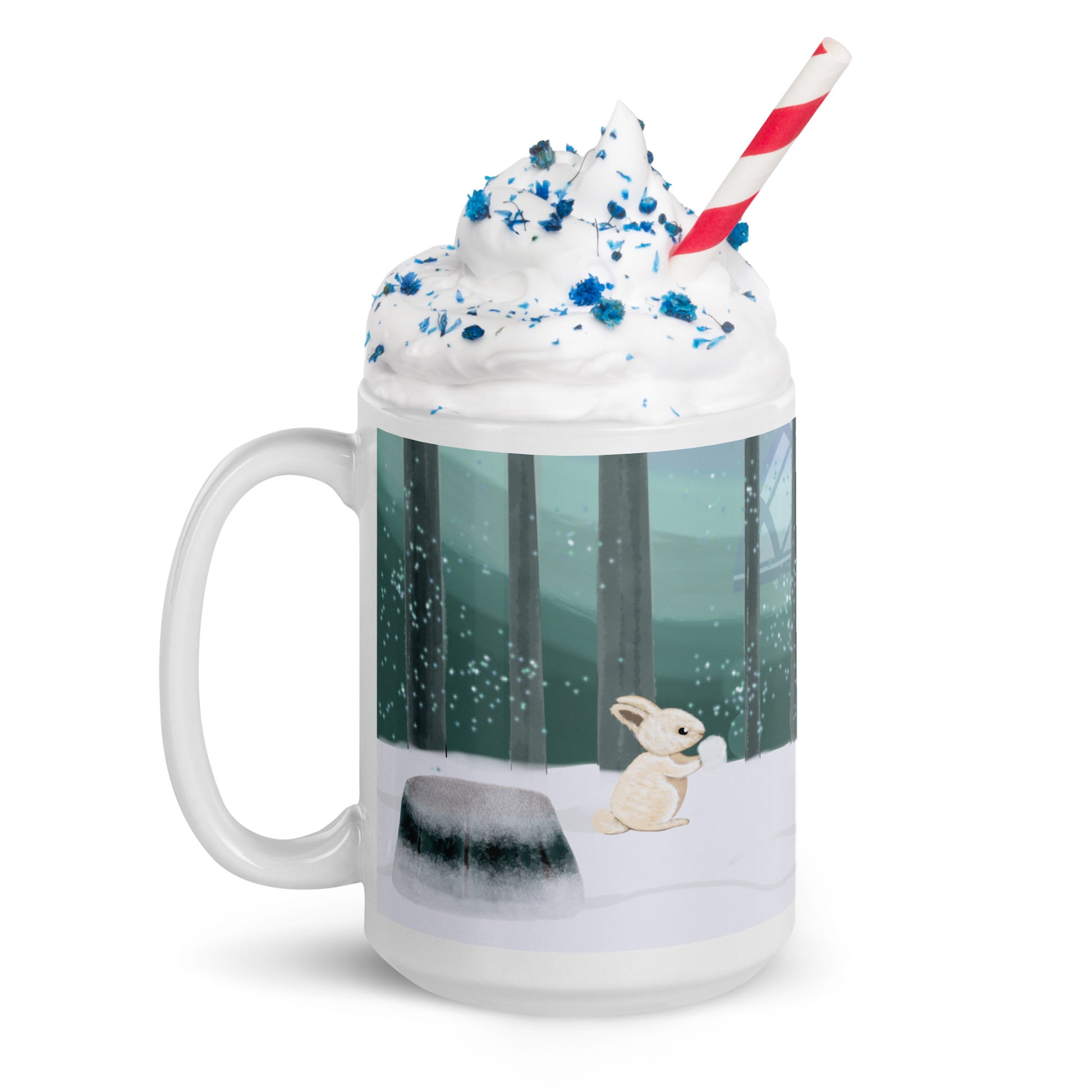 Winters Tale Forest Animals 1 Ceramic Mug perfect Christmas or Thanksgiving gift featuring a squirrel in a snowy forest design